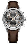 RAYMOND WEIL FREELANCER CHRONOGRAPH AUTOMATIC LEATHER STRAP WATCH, 42MM,7731-SC2-65655