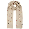 JANAVI LITTLE BEES EMBROIDERED CASHMERE SCARF