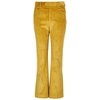 ISABEL MARANT YELLOW CROPPED CORDUROY TROUSERS