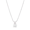 DINNY HALL SILVER PEARL PENDANT WITH FINE FACETED BALL CHAIN