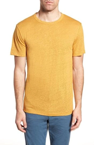 Theory Regular Fit Essential Linen T-shirt In Sunset