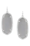 Kendra Scott Signature Elle Drop Earrings In Slate Cats Eye/ Silver