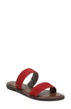 Sam Edelman Gala Two Strap Slide Sandal In Red Suede