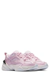 Nike M2k Tekno Leather And Neoprene Sneakers In Pink/ Black/ Phantom/ White
