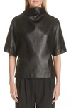 MARC JACOBS BUTTON BACK LEATHER TOP,W2180068