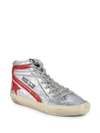 GOLDEN GOOSE Slide Leather High-Top Sneakers,0400099120102