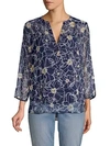 NYDJ FLORAL SILK BLOUSE,0400099235186