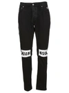 Msgm Gerippte Jeans Mit Logo In Black