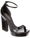 Saint Laurent Debbie Platform Ankle Strap Sandal In Black