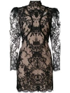ALEXANDER MCQUEEN LAYERED LACE FITTED DRESS