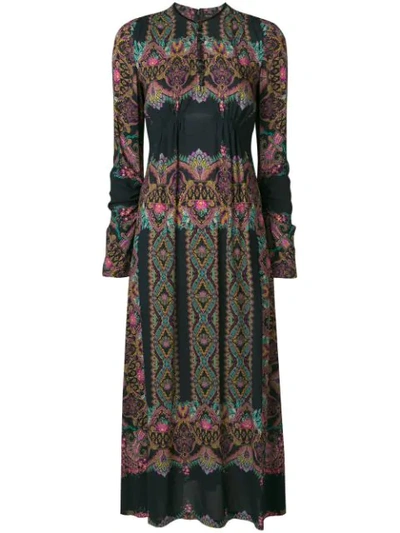 Etro Printed Maxi Dress In Blue