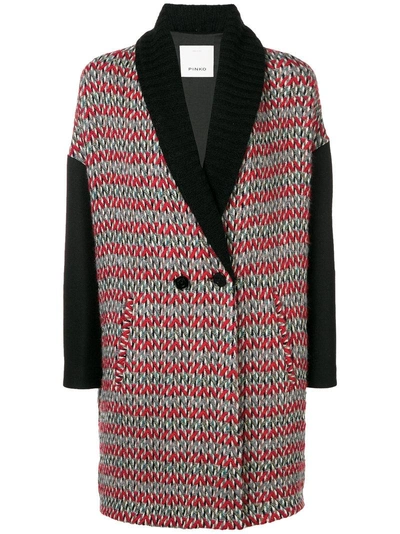 Pinko Knitted Double Breasted Coat - 红色 In Red