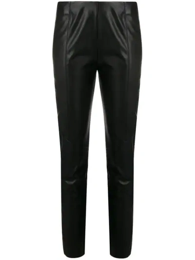 Pinko Faux Leather Skinny Trousers In Black