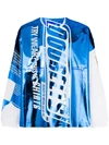DOUBLET DOUBLET SHINY BRANDED TOP - BLUE