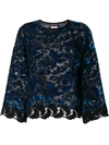 TALBOT RUNHOF FLORAL VELVET TAPESTRY TOP