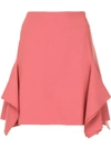 DION LEE DION LEE BOX RUFFLE DRAPED MINI SKIRT - PINK