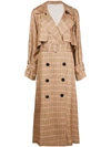 GOLDEN GOOSE CHECKED TRENCH COAT