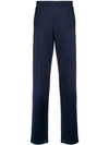 Valentino Navy Mohair Piping Trousers In Blue