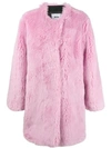 MSGM MSGM FAUX FUR COAT - PINK