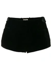 SAINT LAURENT SAINT LAURENT VELVET SHORT SHORTS - BLACK