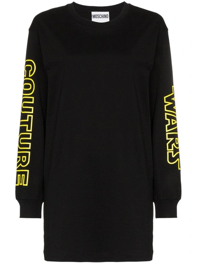 Moschino Oversized Couture Wars Cotton Sweatshirt In Black