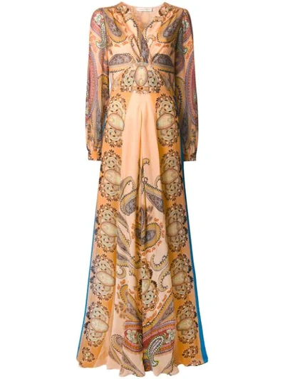 Etro Jasper Paisley Silk Dress In Yellow