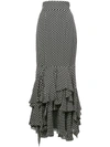 MILLY polka dot fishtail skirt