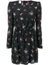 PINKO RUCHED FLORAL MINI DRESS