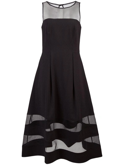 Aidan Aidan Illusion Fit-and-flare Dress In Black