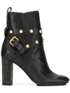SEE BY CHLOÉ SEE BY CHLOÉ JANIS HEELED ANKLE BOOTS - BLACK