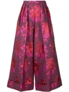 DELPOZO FLORAL EMBROIDERED CROPPED TROUSERS