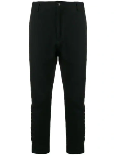 Ann Demeulemeester Buttoned Cropped Virgin Wool Cotton In Black