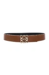 Loewe Brown Anagram Logo Leather Belt