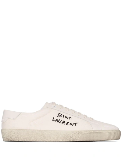 Saint Laurent 灰白色 Worn-look Court Classic Sl/06 运动鞋 In White
