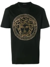 Versace Medusa Crystal-embellished T-shirt In Black
