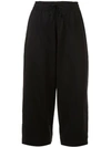 Y-3 Y-3 CROPPED DRAWSTRING TROUSERS - BLACK