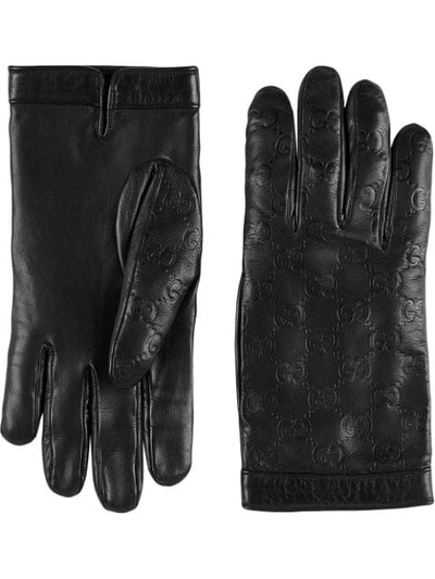 Gucci Signature Gloves In Black