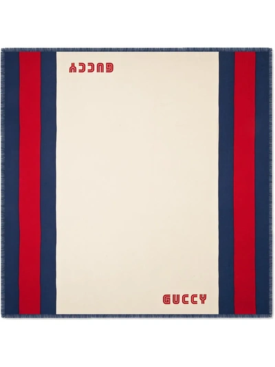 Gucci Guccy Web围巾 In Neutrals