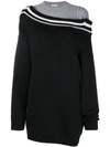 ACT N°1 ACT N°1 LAYERED OVERSIZED SWEATER - BLACK