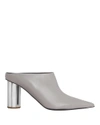 Proenza Schouler 90mm Pointy Leather Mules In Grey