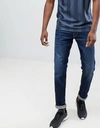 REPLAY ANBASS SLIM STRETCH JEANS IN DARK WASH - BLUE,M914 000 101 330