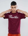 PRIMITIVE SKATEBOARDING T-SHIRT WITH SCRIPT LOGO IN BURGUNDY - RED,PC2504