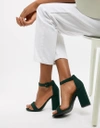 NEW LOOK BARELY THERE BLOCK HEEL SANDAL - GREEN,529190038