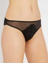CHANTELLE Pyramide stretch-lace and tulle tanga briefs