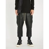 RICK OWENS DROPPED-CROTCH RELAXED-FIT STRAIGHT LEATHER TROUSERS