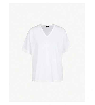 Joseph Perfect Logo-embroidered Cotton-jersey T-shirt In White