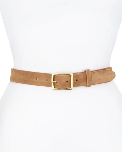 RAG & BONE SUEDE BOYFRIEND BELT, CAMEL,PROD126320254