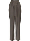 SITUATIONIST SITUATIONIST HIGH-WAIST WIDE LEG TROUSERS - GREY