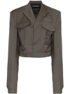 SITUATIONIST SITUATIONIST BOXY CROPPED JACKET - GREY