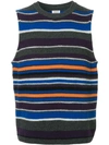 COOHEM COOHEM RIBBED KNIT VEST - BLUE